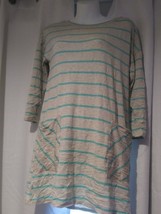 Emerald 3/4 Sleeve Top Blouse Button Back Small - $12.19