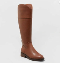 A New Day Donna Marrone Simil Laather Sienna Alto da Moto Stivali 8.5 9 ... - $16.98