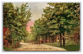 Driveway Street View Winona Lake Indiana IN DB Postcard Y1 - £4.60 GBP
