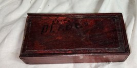 Vintage Wood Slide Top Trinket Box Storage Knife Blades 7x3.5x1.5 - £7.96 GBP