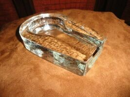 Art Deco heavy glass cigar ashtray. Measures 7.5"  L  x  5"  W x  1.5' H image 6