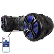 Pyle 8&#39;&#39; Waterproof Marine BT Speaker System with LED Lights 1000W - Black - $141.29