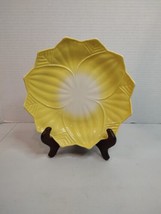 Vtg Anchor Hocking Fire King Lotus Flower 8&quot; Plate Milk Glass UV Glow Ye... - $18.69