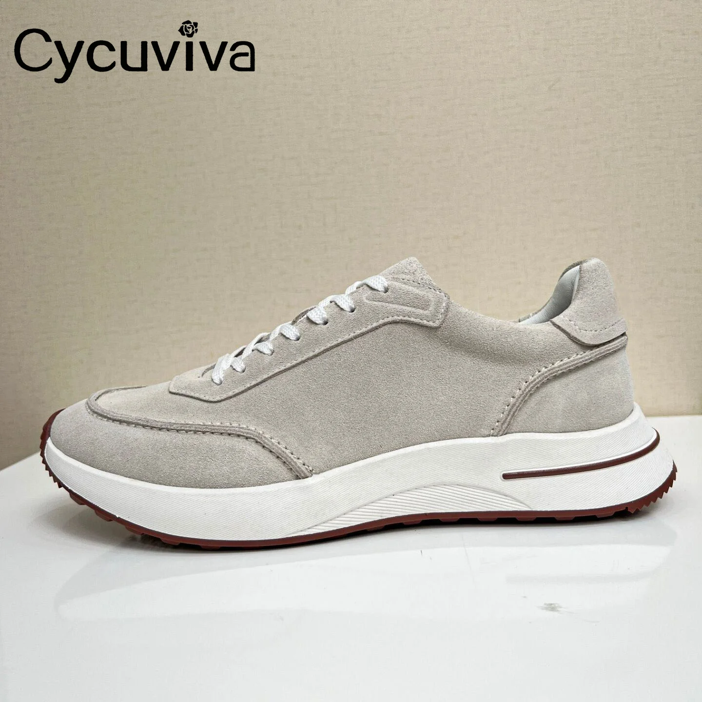 Hot Platform Lace Up Sneakers Men Spring Suede Leather Flat Casual Shoes... - £182.83 GBP