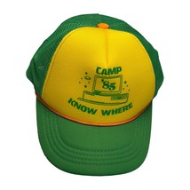Stranger Things Dustin Camp Know Where Green Yellow Adjustable Mesh Trucker Cap - £13.30 GBP