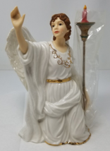 Herald Guardian Angel Porcelain Figurine Hand Painted Gold Accents Vintage - $18.95