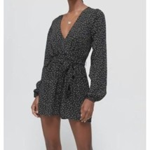 Urban Outfitters Black Mona Surplice Long Sleeve Romper M Womens Key Hole NWT - £23.62 GBP