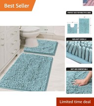 Absorbent Chenille Bath Mats - Aqua Haze Luxury Rug Set for Contemporary... - $728.59 MXN