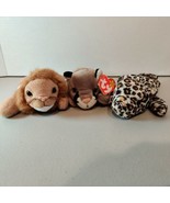 Beanie Babies Plush: 3 BIG WILD CATS (Roary, Canyon, Freckles) - $9.89