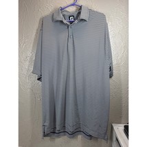 FootJoy Mens Polo Shirt Black White Striped Monochrome Short Sleeve Golf XL - $464.68 MXN