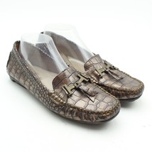 Impo Denise Womens Sz 8.5 Copper Brown Faux Leather Croc Tassel Loafers Flats - £19.70 GBP