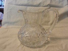 Vintage Clear Small Glass Pitcher Starburst Design Intricate Details - £58.85 GBP