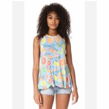 Wildfox La Rosa Citrus Print Tank Tunic Top Small Resortwear - £29.82 GBP