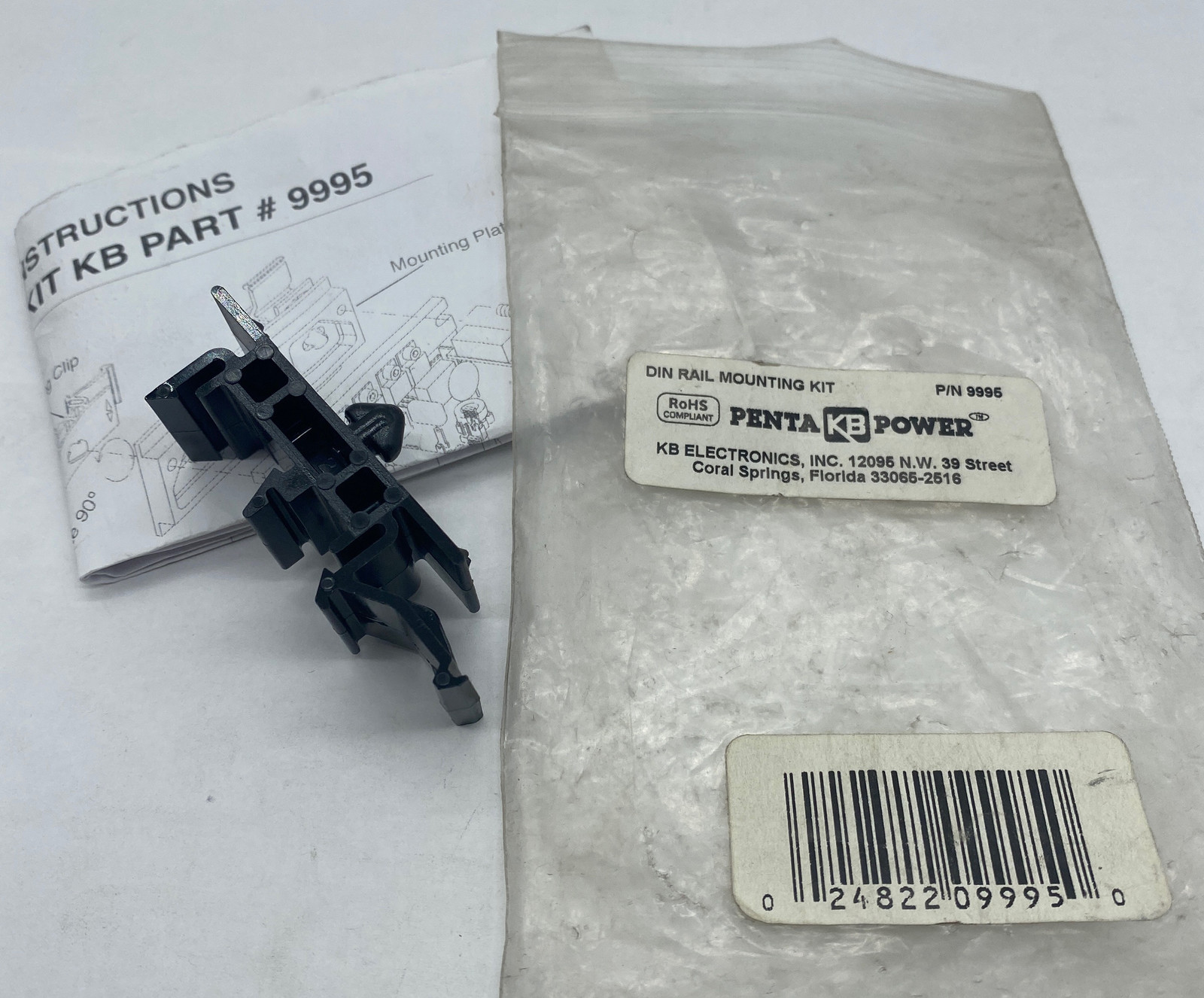 KB Electronics 9995 Penta Power Din Rail Mounting Kit  - $12.00