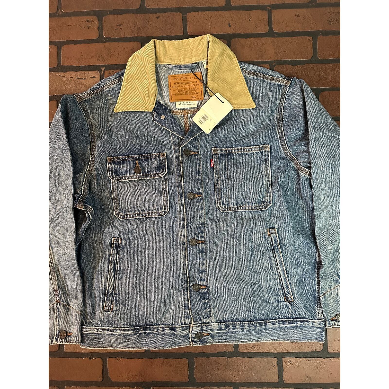 Levi's Jeans Veste Avec Beige Col Velours Côtelé