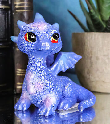 Cloud Blue And Purple Sapphire Baby Dragon Collectible Small Dragon Figu... - $17.49