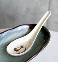 Pack of 6 Melamine Zen Swirl Eggplant Design Deep Chinese Asian Soup Spoons - $15.99