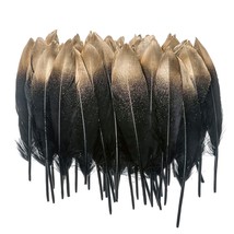 50Pcs Dipped Gold &amp; Silver Goose Feathers 6-8 Inch Natural Feather For A... - £15.95 GBP