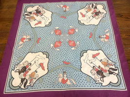 Vintage Ladies Scarf Louis XV Crest 1750 Horses - $6.84 CAD