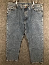 Wrangler Jeans Men&#39;s 44x30 Relaxed Fit Blue Denim Straight Leg High Rise - £10.08 GBP