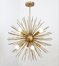 Mid Century Style Urchin Sputnik Light Décor Brass Ceiling Chandelier Fixture - £302.92 GBP