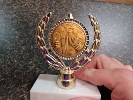Vtg  Accordion Trophy Laurel Wreath Italian Marble - $29.69