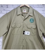 Jim Beam Honey Dickies Shirt Mens 2XL Khaki Button-Up Ranger Short Sleev... - £31.14 GBP