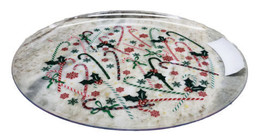 Candy Cane Christmas Plastic Clear 12” Cookies/Desert/Serving Plate-New-SHIP24HR - £7.86 GBP