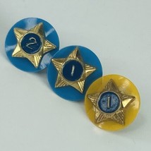 BSA Small Brass Boy Scout Service Year Pins Lot of 3 Number Star  - $9.75