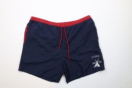 Vtg 90s Nautica Mens Large Spell Out J Class Sailing Lined Shorts Trunks Blue - £39.06 GBP