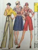 Vogue Sewing Pattern 9463 T-Shirt Skirt Pants Shorts Vintage 1970s Uncut Misses - $16.96