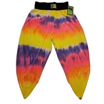 Vtg Tie Dye Beach Pants Large Rainbow Cotton Inca Sunwear Hammer Time Harem - $37.42