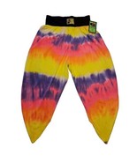 Vtg Tie Dye Beach Pants Large Rainbow Cotton Inca Sunwear Hammer Time Harem - $51.17 CAD