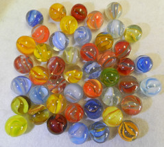 #16765m Vintage Group or Lot of 45 Hybrid Cat&#39;s Eye Marbles .59 to .66 Inches - £42.04 GBP