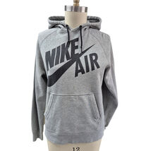 Nike Center Swoosh Air Heathered Gray Black Logo Cotton Blend Hoodie Sz M  - $39.20