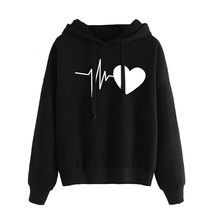 Heart Sweetshirts For Woman Love Hoodie Women Essentials Pullover Female  Goth H - £48.90 GBP
