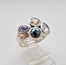 Silpada 925 Sterling Silver Hematite Quartz Wine Flight Ring Size 7.25 R2206 - $61.38