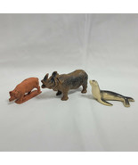 2 Vintage Beten Bergen Plastic Seal &amp; Hippopotamus + 1 UNK Hog/ Toys Fig... - $32.41 CAD