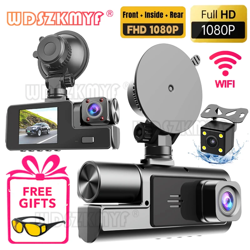 Car DVR 3 Channel Dash Cam for Cars WIFI Video Recorder Portable 1080P Rear View - £18.17 GBP+