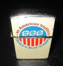 Vintage Sss Triple-S Blue Stamps Penguin Flip Top Style Lighter - £12.01 GBP