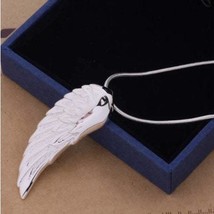 Genuine 925 Sterling Silver Angel Wing Necklace - £15.98 GBP