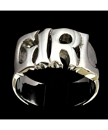 Sterling silver Letter ring Girl one word bold letters high polished 925... - $70.00