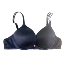 34A 149641-093 Victorias Secret VERY SEXY Black Twin Strap push up Bra EUC Satin - £15.41 GBP