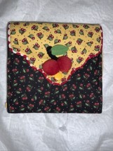 Mary Engelbreit Sewing Kit Zippered Fabric Black Yellow Flowers Used - £15.19 GBP