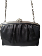 Ande  Black Vintage Evening Bag Clutch Bag Pearl Jeweled Closure Classic... - £15.95 GBP