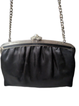 Ande  Black Vintage Evening Bag Clutch Bag Pearl Jeweled Closure Classic... - £15.73 GBP