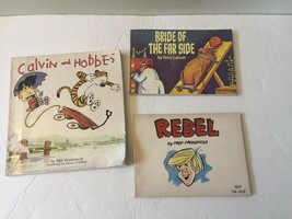 Vintage Comic Lot ~The Far Side Comic ‘89 ,Calvin and Hobbes-‘87, The Rebel- ‘69 - £11.64 GBP