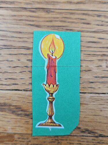Vintage Postal Seal Christmas Candle Decoration Backed to Paper - $0.94