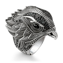Bling Eagle Head LAB Silver Stainless Steel 316L Plated S7-8-9-10 Men Women Ring - £15.00 GBP
