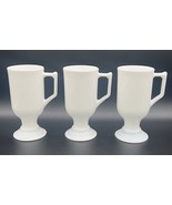 Vintage Milk Glass Footed Irish Coffee Mug. Lot Of 3 *Pre-Owned* - £14.47 GBP